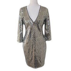 Express Silver Sequin Mini Dress